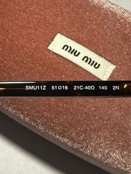 Miu Miu Tortoiseshell Rectangular Sunglasses with Gold Accents main image 6